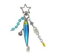 JINQIGG Porte-clés en forme de poisson balançoire - Design authentique - Avec articulations flexibles - Décoration pour un usage quotidien, bleu, taille unique