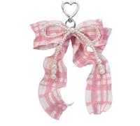 JINQIGG Porte-clés esthétiques - Joli pendentif de sac à main - Perles - Nœuds en ruban - Pour femme - Décoration de sac à dos, b