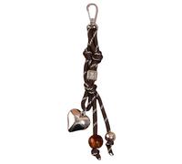 JINQIGG Porte-clés tressé en forme de cœur pour sac à main, sac à main, sac à dos, pendentif de voiture, ornements à suspendre, Déduction carrée