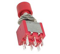 JINQIGG PS102 3 broches 6 broches réinitialisation automatique petits interrupteurs à poussoir 5A120VAC 2A250VAC ABS Construction en métal Commutateurs à bascule momentanés pour l'électronique