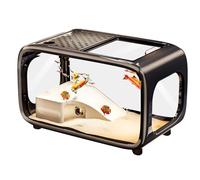 JINQIGG Réservoir intelligent pour poissons avec couvercle transparent tout en un seul écosystème pour Bettas tortues et buissons vivants Faible entretien Arrangement Petit Shellback Consistent