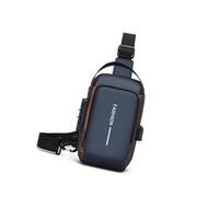 JINQIGG Sac à bandoulière ergonomique pour homme avec fermeture éclair invisible, compartiments organisationnels, accessoire de style de vie urbain, Bleu doré.