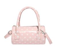 JINQIGG Sac à bandoulière géométrique léger en polyuréthane avec sangle réglable pour le travail, les voyages, sac tendance à pois