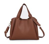 JINQIGG Sac à bandoulière pour femme au design coréen moderne avec un grand espace de rangement et des sacs à bandoulière pratiques, sac à main seau décontracté en cuir PU, marron, One Size
