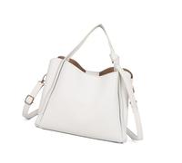 JINQIGG Sac à bandoulière pour femme au design coréen moderne avec un grand espace de rangement et des sacs à bandoulière pratiques, sac à main seau décontracté en cuir PU, blanc, One Size