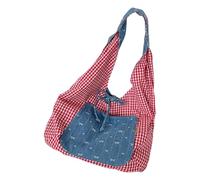 JINQIGG Sac de travail en polyester léger avec blocage des couleurs, compartiment de rangement généreux, nœuds, charme, activités de jour, sac ergonomique sous les bras pour les voyages