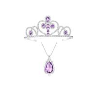 JINSAWW Princesse Sofia La Première Couronne - Amulette magique Princesse Sofia Diadème et collier violet Le costume de Sofia Halloween