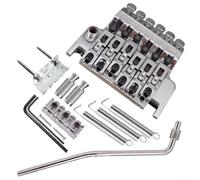 JINSBON Ensemble de chevalet trémolo à double verrouillage pour guitares électriques Floyd Rose Style Bridge Double Kit de trémolo (argenté)