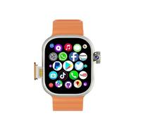 JINSHANGZI CDS9 Montre intelligente Android 4G avec écran Amoled haute définition de 5,6 cm avec caméra rotative Play Store WiFi, GPS, carte SIM (orange, 4 Go, 64 Go)