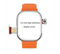 JINSHANGZI Montre connectée 4G tout réseau S9 avec système Android S10, carte GPS, Goog1e, lecture, podomètre, suivi du sommeil, carte SIM (orange, 4 Go, 64 Go)