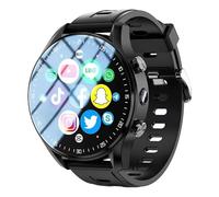 JINSHANGZI Montre intelligente de luxe 4G avec carte SIM double caméra appel vidéo 8 Go + 128 Go ROM avec Wifi GPS étanche Gooogle Play Store pour homme et femme Cadeau (noir, RAM 4 Go ROM 64 Go)