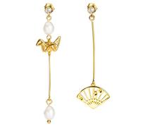 JINSHENGXINA Boucles d'oreilles en Zircon for Femme, Éventail Creux Pliable, Mille Grues en Papier