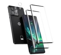 Jinshiweikai Lot de 4, 2 x Verre Trempé pour Motorola Moto Edge 40 Neo et 2 x Protection Ecran Caméra Arrière,3D Incurvé Couverture,sans Bulles d'air,Dureté 9H Glass,Compatible Moto Edge 40 Neo