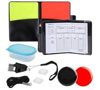Jinsion Lot de Cartes d'Arbitre de Football, Carton Arbitre Football Set, Carton Jaune et Rouge Arbitre avec Porte-Clés Sifflet, Porte-Clés Court, Pochette Carnet de Scores pour Le Football Sport