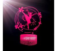 Jinson well 3D danseuse de ballet LED Lampe d'illusion Optique Lumière de Nuit avec Câble USB et 7 Couleurs Décoration pour Enfant Chambre Chevet Table de Bébé Enfant Cadeau De Noël Fête Anniversaire