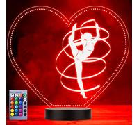 Jinson well 3D Gymnastique LED Lampe veilleuse d'illusion Lumière de Nuit avec USB et 16 Couleurs Décoration pour Enfant Chambre Chevet Table de Bébé Cadeau Fête Anniversaire