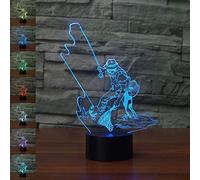 Jinson well 3D poisson pêche lampe Illusion d'optique Veilleuse, 7 couleurs Bureau Décoration de table Lampes cadeau de Noël parfait avec