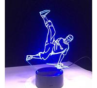 Jinson well 3D Street Dance Lampe optique Illusion Veilleuse 7 de couleur Table Bureau Décoration de Noël Cadeau de Noël avec