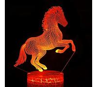 Jinson well Lampe de chevalier 3D Illusion de nuit 7 couleurs changeantes Touch Switch Table Bureau Décoration Lampes de Noël avec câble USB en acrylique