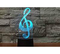 Jinson well Lampe de chevet 3D musicale LED Illusion 7 couleurs changeantes Touch Switch Table Bureau Décoration Lampe de Noël Cadeau de Noël avec base en acrylique ABS Câble USB Jouet