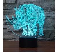 Jinson well Lampe torche 3D LED Illusion optique Veilleuse 7 couleurs changeantes Touch Switch Table Décoration parfaite Noël avec Acrylique Flat ABS Câble USB Jouet