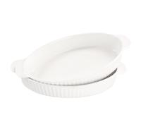 jinsongdafa Lot de 2 plats de cuisson ovales à gratin de 25,4 x 17,8 cm, en porcelaine, passent au four, pour rôtir des lasagnes, pour cocotte, assiette à tarte, pommes de terre festonnées, tarte aux