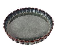 jinsongdafa Moule à quiche en porcelaine - Bord froncé rond - 29,5 cm - Moules à grainés - 1400 ml - Moule à gâteau antiadhésif - Moule à tarte pour pommes - Passe au four
