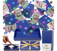 JINSTABAG Boîte surprise d'anniversaire avec confettis amusante carte d'anniversaire pop-up DIY explosion cadeau pour femmes, hommes, parents, idée cadeau pour la Saint-Valentin et un anniversaire