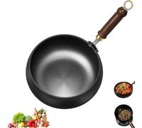 Jinswhdre Cast Iron Skillet, Suntuup Japanese Iron Pan, Hand-Forged Non-Coated Frying Pan for Gas, High Purity Frying Pans for Cooking (no Lid,9.4in/24cm)