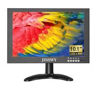 JINSWY Petit moniteur HDMI 10,1", résolution 1280 x 800, moniteur de sécurité portable IPS LED 16:10 avec télécommande, haut-parleurs, adapté pour caméra de sécurité