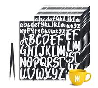 JINTANG 10PCS lettre autocollantes,lettres autocollantes,lettres adhesives,stickers lettres alphabet,pour cartes de vœux tasses valises boîtes aux lettres fenêtres (lettres blanches)