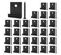 JINTANG 30pcs inoxydable de clips de fixation WPC de 8 mm pour les extrémités,fixations invisibles pour terrasses avec vis autotaraudeuses,accessoires de bricolage pour intérieur ou extérieur,jardin