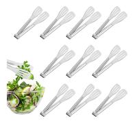 JINTANG Lot de 10 pinces de service pour buffet, 17,8 cm, pinces à frire, pinces à salade en acier inoxydable pour mariage, fête d'anniversaire, bar à bonbons