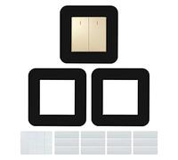 JINTANG Lot de 3 caches de plaque d'interrupteur, 8,6 cm, cadre d'interrupteur, noir, autocollant pour interrupteur mural, pour la maison, le bureau, la décoration d'interrupteurs muraux