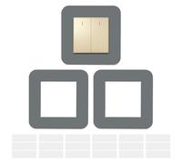 JINTANG Lot de 3 plaques de protection pour interrupteur - Gris fusil - 8,6 x 8,6 cm - Autocollants simples pour interrupteur - Pour décoration de la maison