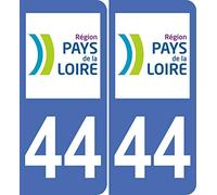 JINTORA - 2 Plaque immatriculation Voiture département 44 Loire-Atlantique 44 - Autocollant Voiture - Résistant aux intempéries - Vinyle Durable - Facile à Coller - Accessoire déco Original