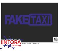 JINTORA Autocollant de voiture - Faux taxis - Faketaxi - FAKE TAXI - Autocollant de voiture et décalcomanies - 210x53 mm - JDM - Die cut - Voiture - vitre - ordinateur portable - fenêtre - bleu