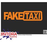 JINTORA Autocollant de voiture - Faux taxis - Faketaxi - FAKE TAXI - Autocollant de voiture et décalcomanies - 210x53 mm - JDM - Die cut - Voiture - vitre - ordinateur portable - fenêtre - orange
