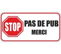 JINTORA Autocollant de Voiture - Pas DE PUB - 1 pièce - 80x40 mm Sticker macbook Laptop Moto Boite aux a Lettre Stop pub Anti vitre Ordinateur Portable fenêtre