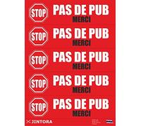 JINTORA autocollant de voiture - PAS DE PUB - 1x5 pièces - rouge - 70x20 mm sticker laptop voiture moto boite aux a lettre stop pub anti - JDM/Die cut - vitre/ordinateur portable/fenêtre