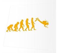 JINTORA Autocollant pour voitures - Evolution plongée sous-marine - 190x60mm - Tuning - Vitre arrière - Camion - Moto - ordinateur portable - fenêtre- jaune