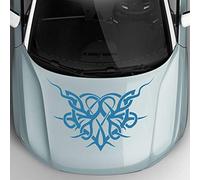 JINTORA - Autocollant Voiture Coeur Tribal 50cm x 35cm Bleu Clair - Sticker Auto résistant intempéries en Vinyle - Facile à Coller sur carrosserie vitre Pare-Chocs - Accessoire déco Original véhicule