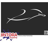 JINTORA Autocollant Voiture - Dauphin - 210x80 mm - Argent - Sticker pour Voiture Tuning - Résistant aux intempéries - Vinyle Durable - Facile à Coller - Accessoire déco Original