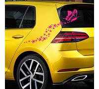 JINTORA - Autocollant Voiture Étoile Papillon 60cm x 33cm Pink - Sticker Auto résistant intempéries en Vinyle - Facile à Coller sur carrosserie vitre Pare-Chocs - Accessoire déco Original véhicule