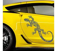 JINTORA - Autocollant Voiture Gekko Abstrait, 2 pièces 120cm x 49cm Anthracite - Sticker Auto résistant intempéries en Vinyle Facile à Coller sur carrosserie vitre Pare-Chocs Accessoire déco véhicule