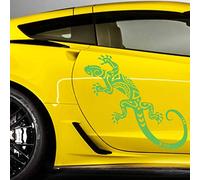 JINTORA - Autocollant Voiture Gekko Abstrait, 2 pièces 60cm x 25cm Vert Lime - Sticker Auto résistant intempéries en Vinyle - Facile à Coller sur carrosserie vitre Pare-Chocs Accessoire déco véhicule