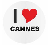 JINTORA - Autocollant Voiture I Love Cannes - 80mm - Sticker Auto résistant intempéries en Vinyle - Facile à Coller sur carrosserie vitre Pare-Chocs - Accessoire déco Original véhicule
