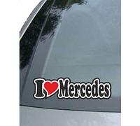 Jintora - Autocollant voiture I Love Heart - J'aime de Coeur 15 cm - I Love Mercedes - Sticker auto résistant intempéries en vinyle Facile à coller sur carrosserie vitre pare-chocs Accessoire véhicule