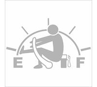 JINTORA Autocollant Voiture - Jauge de Carburant - réservoir Vide - Plus de gaz - 164x99 mm - Argent - Sticker pour Voiture Tuning Résistant aux intempéries Vinyle Durable Facile à Coller