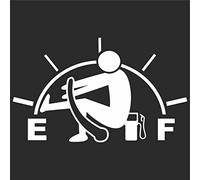 JINTORA Autocollant Voiture - Jauge de Carburant - réservoir Vide - Plus de gaz - 164x99 mm - Blanc - Sticker pour Voiture Tuning Résistant aux intempéries Vinyle Durable Facile à Coller